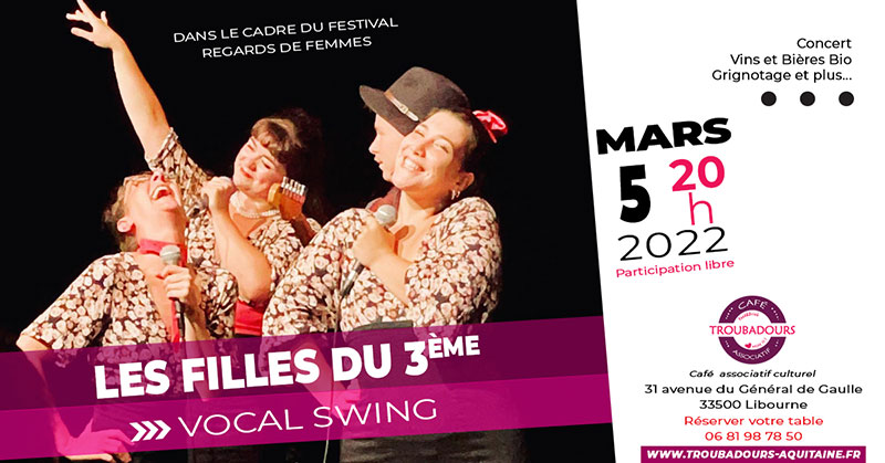 You are currently viewing Concert Les Filles du 3ème – samedi 5 mars à 21h